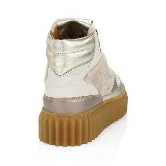 NWT Voile Blanche Shearling & Metallic Leather Women's Hiking, Boots EU 40 - Picture 4 of 6